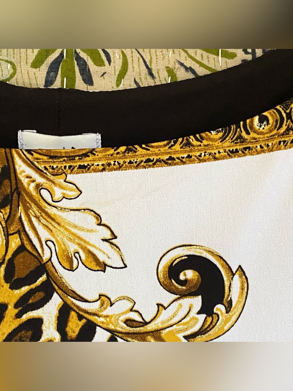 NWT Y2K Cache Baroque Rococo Print Bodycon Sleeveless Dress 6 Glam Office Siren - Picture 3 of 16
